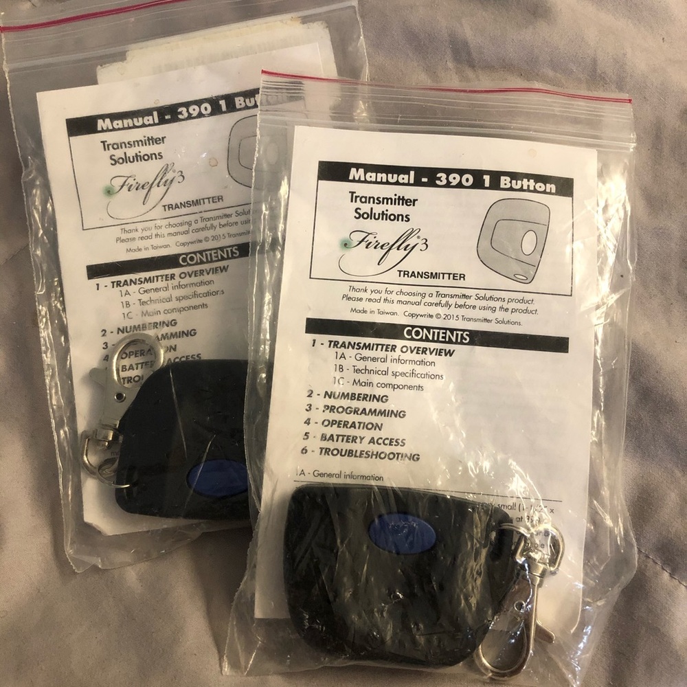 (2) 9 pin remote keychain garage openers